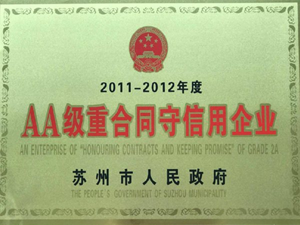 AA級重合同守信用企業(yè)